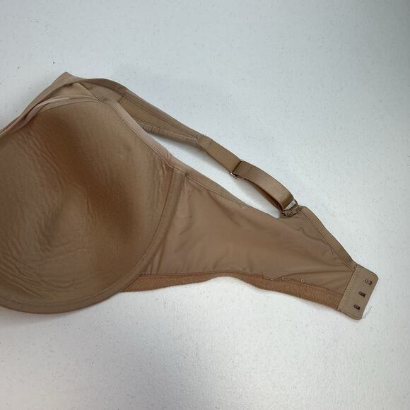 Le Mystere 36DDD 36F Bra Tan Sheer Illusion Demi Underwire Back Closure Beige - Picture 10 of 16